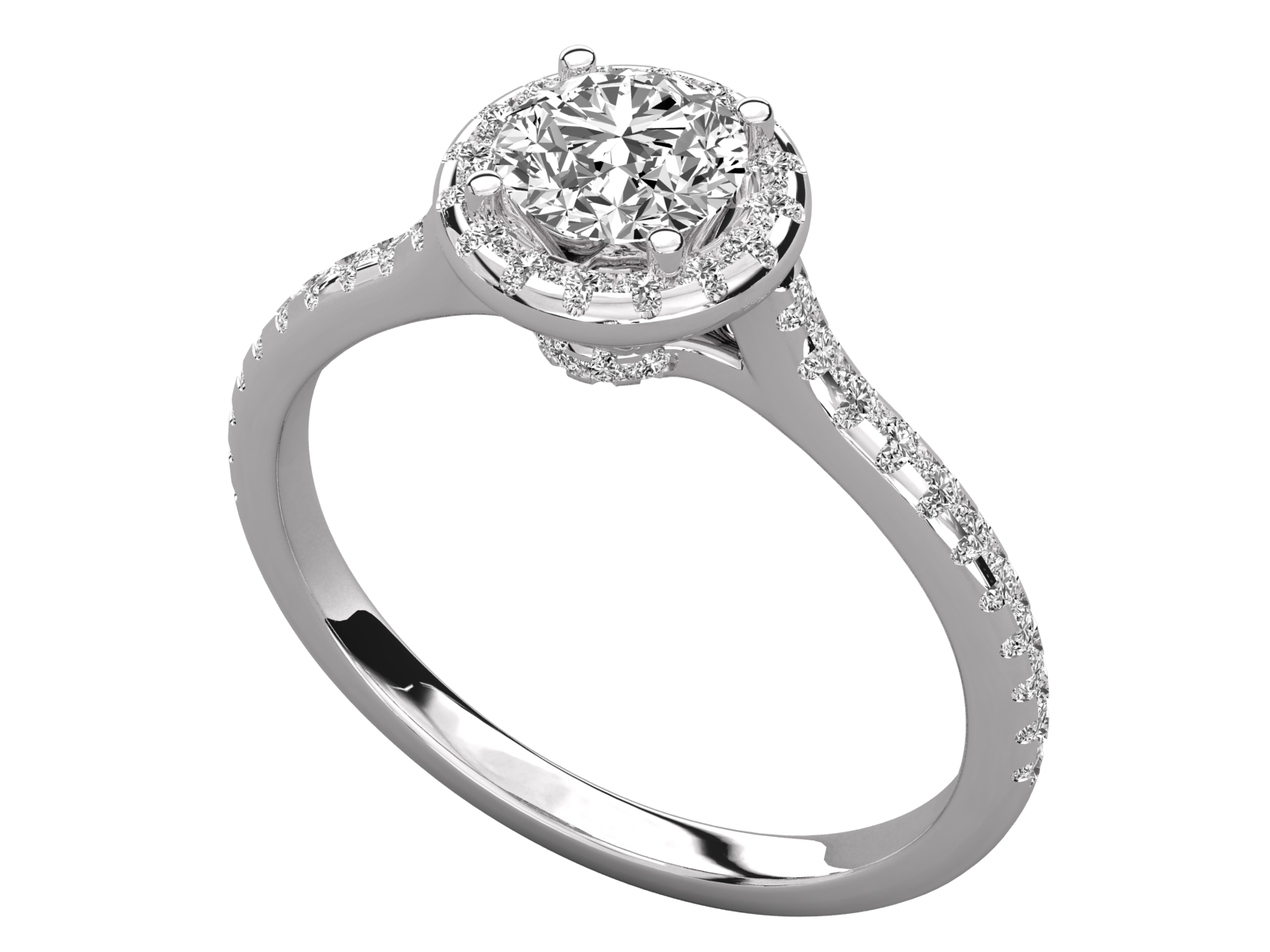 9K GOLD SOLITAIRE ROUND DIAMOND LADIES BRILLIANT RING.