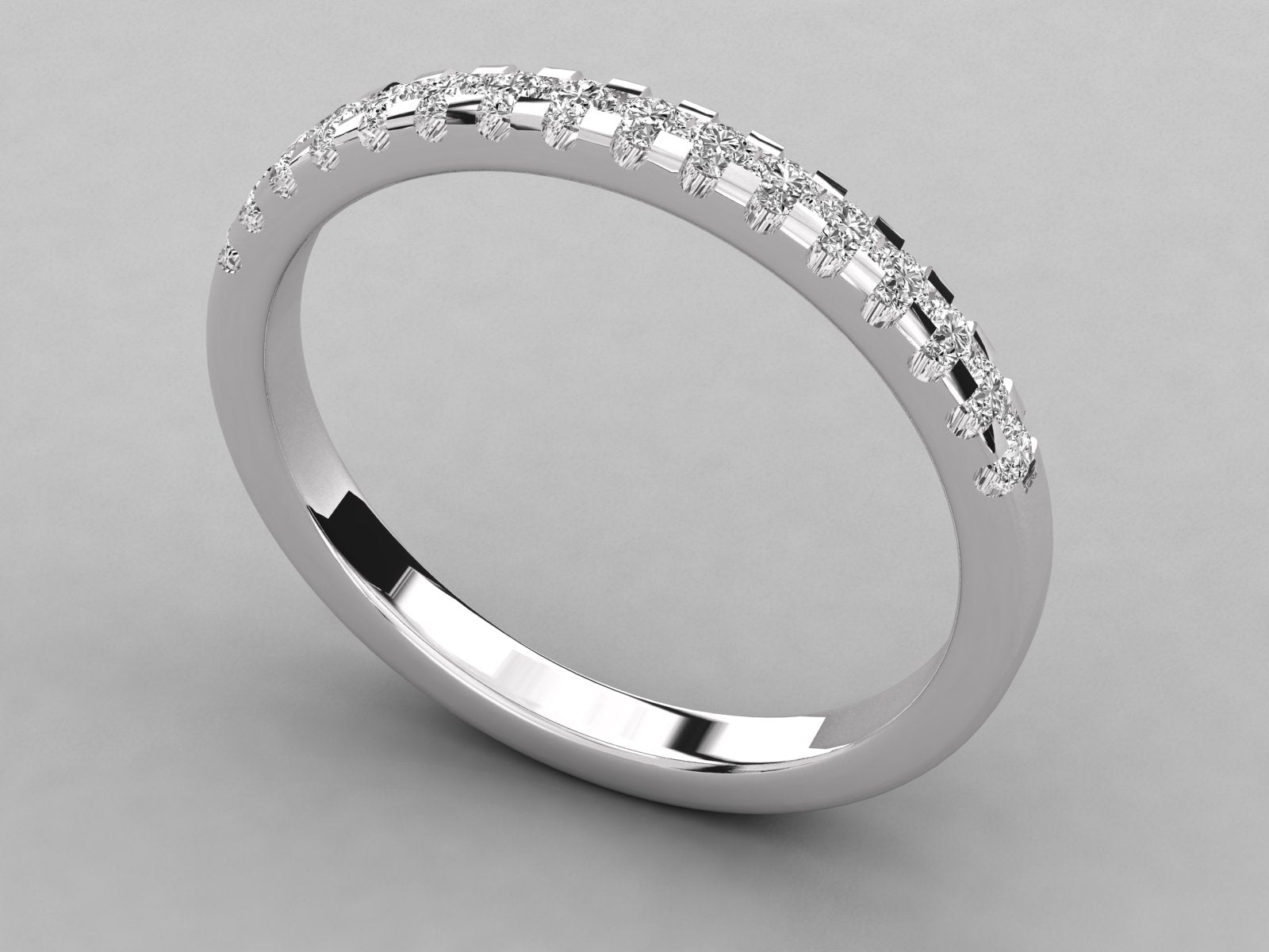 10K GOLD  LAB GROWN DIAMOND LADIES BAND RING.