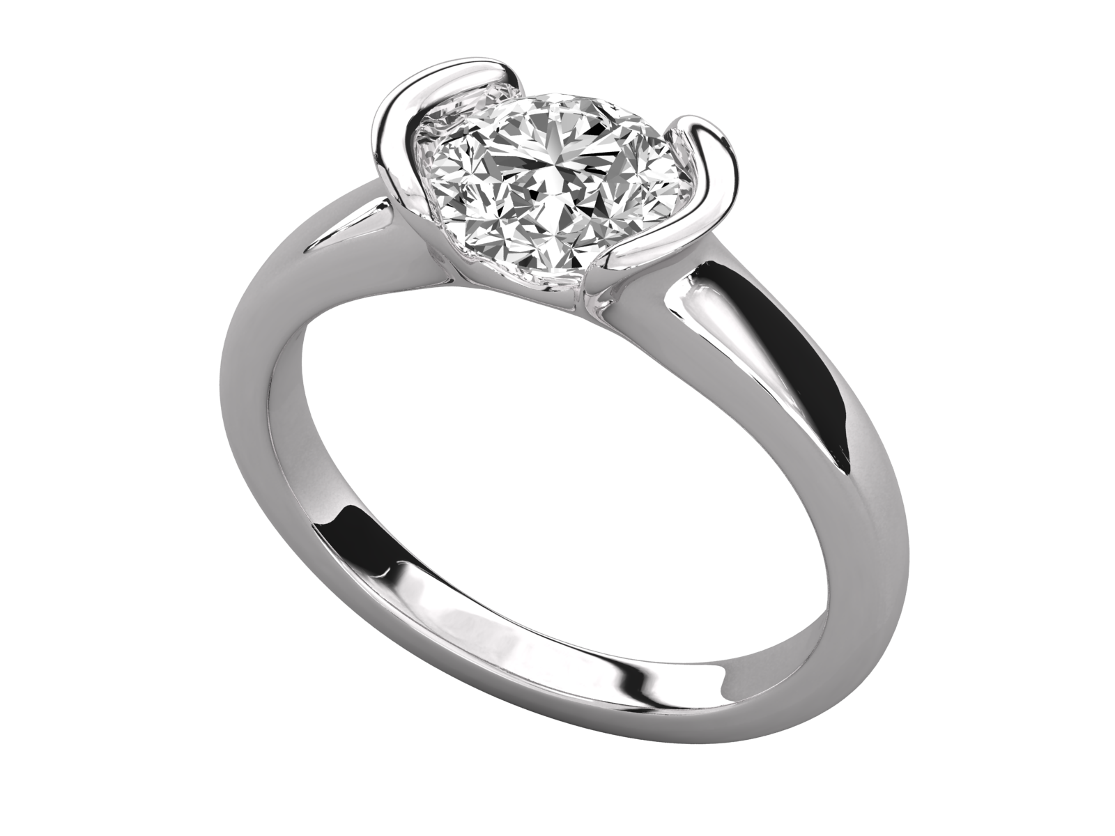 10K GOLD SOLITAIRE LAB GROWN DIAMOND LADIES  RING.