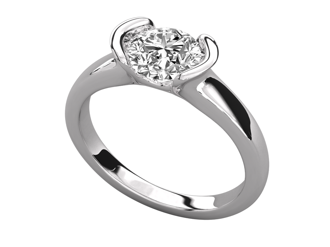 10K GOLD SOLITAIRE LAB GROWN DIAMOND LADIES  RING.