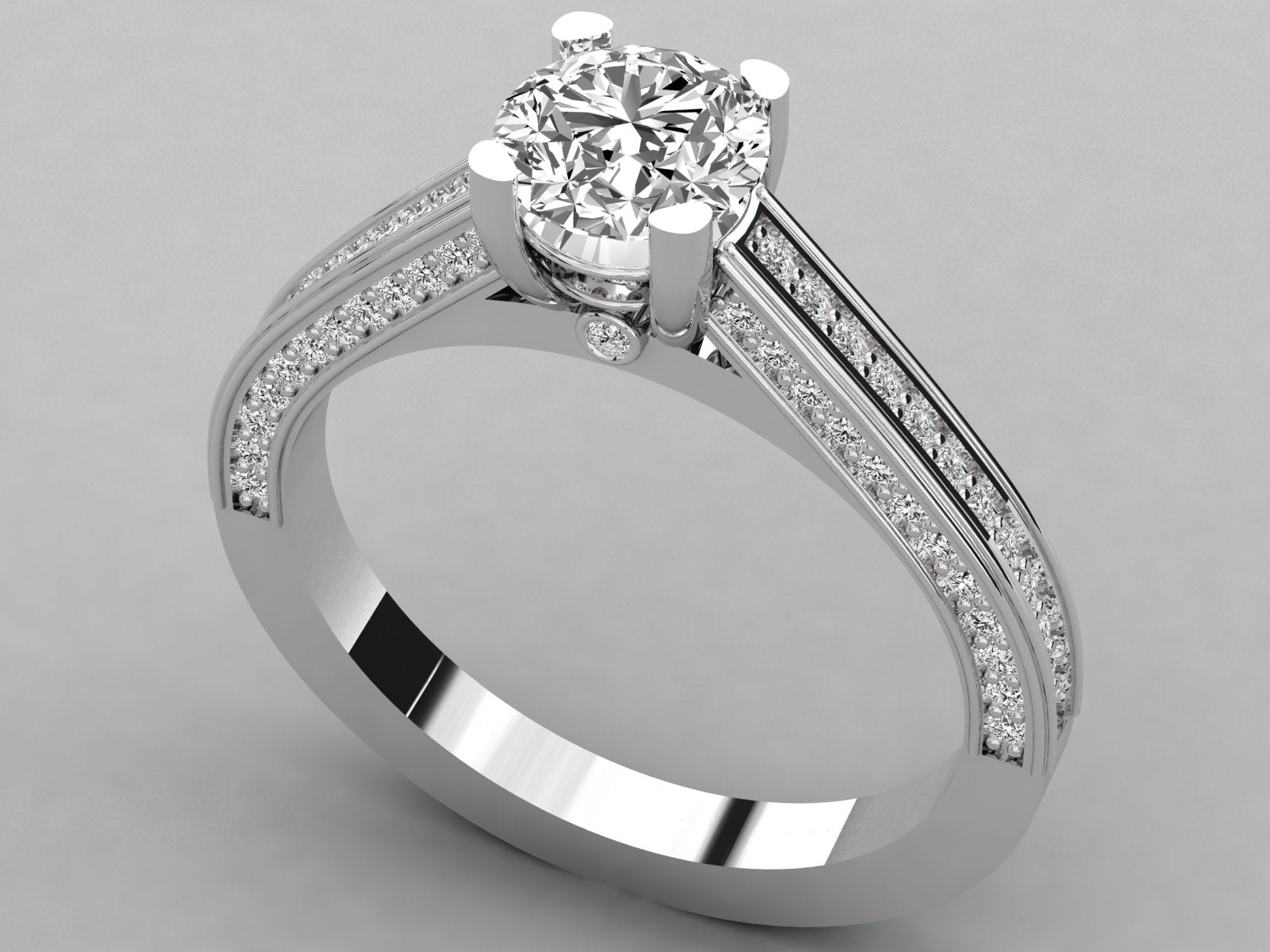 10K GOLD SOLITAIRE  LAB GROWN DIAMOND LADIES RING.