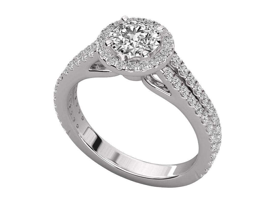 9K GOLD SOLITAIRE LAB GROWN DIAMOND LADIES  RING.