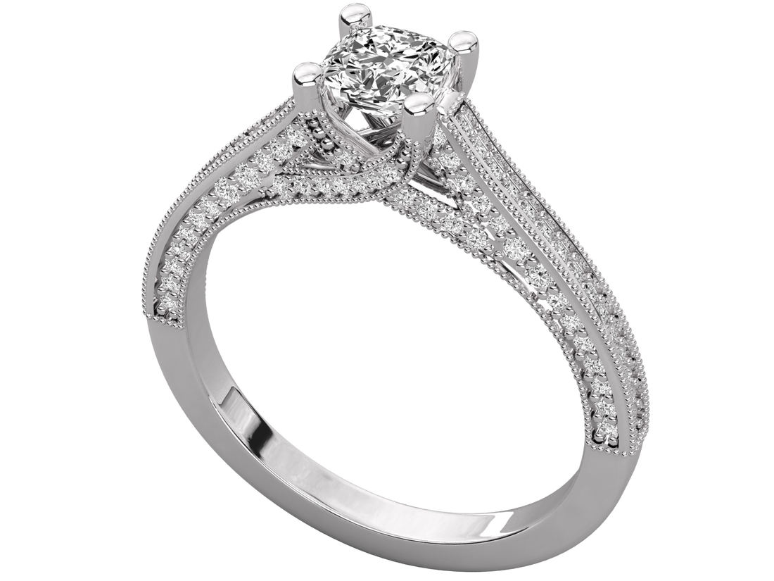 10K GOLD SOLITAIRE LAB GROWN DIAMOND LADIES  RING.