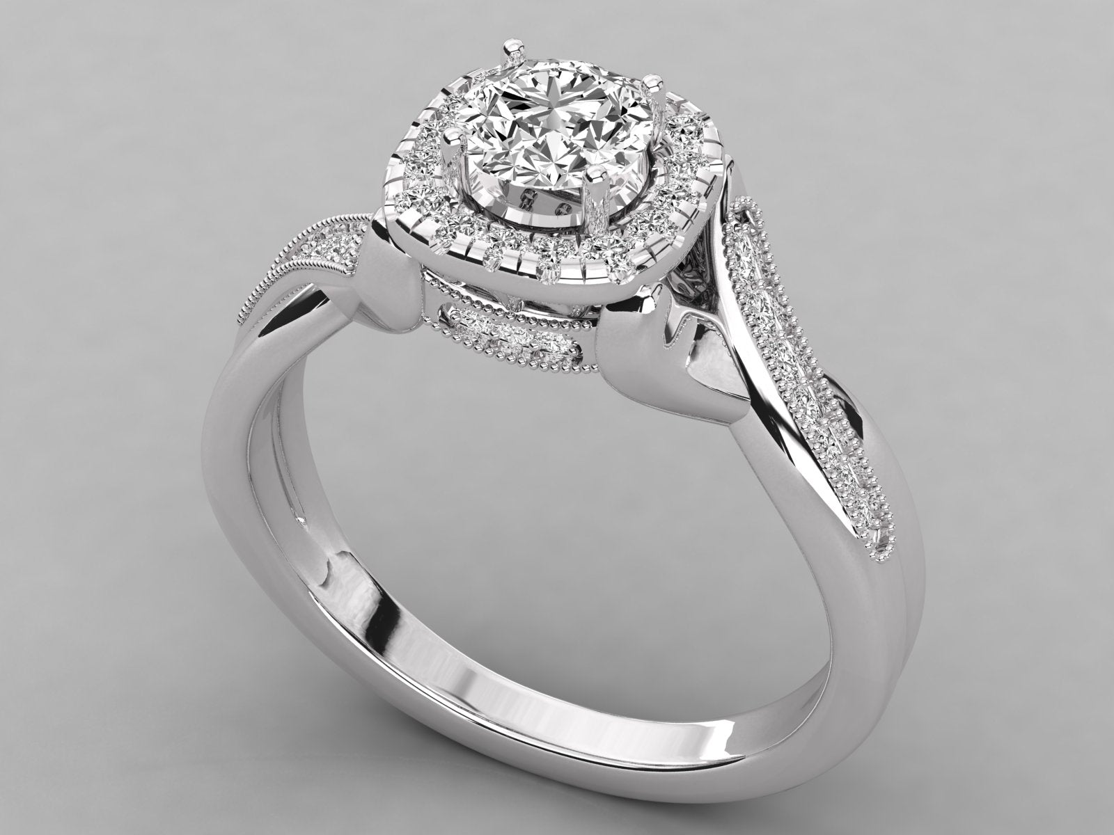 10K GOLD SOLITAIRE LAB GROWN DIAMOND LADIES  RING.