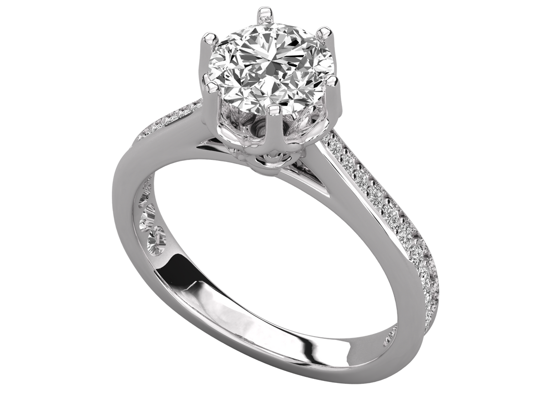 10K GOLD SOLITAIRE LAB GROWN DIAMOND LADIES  RING.