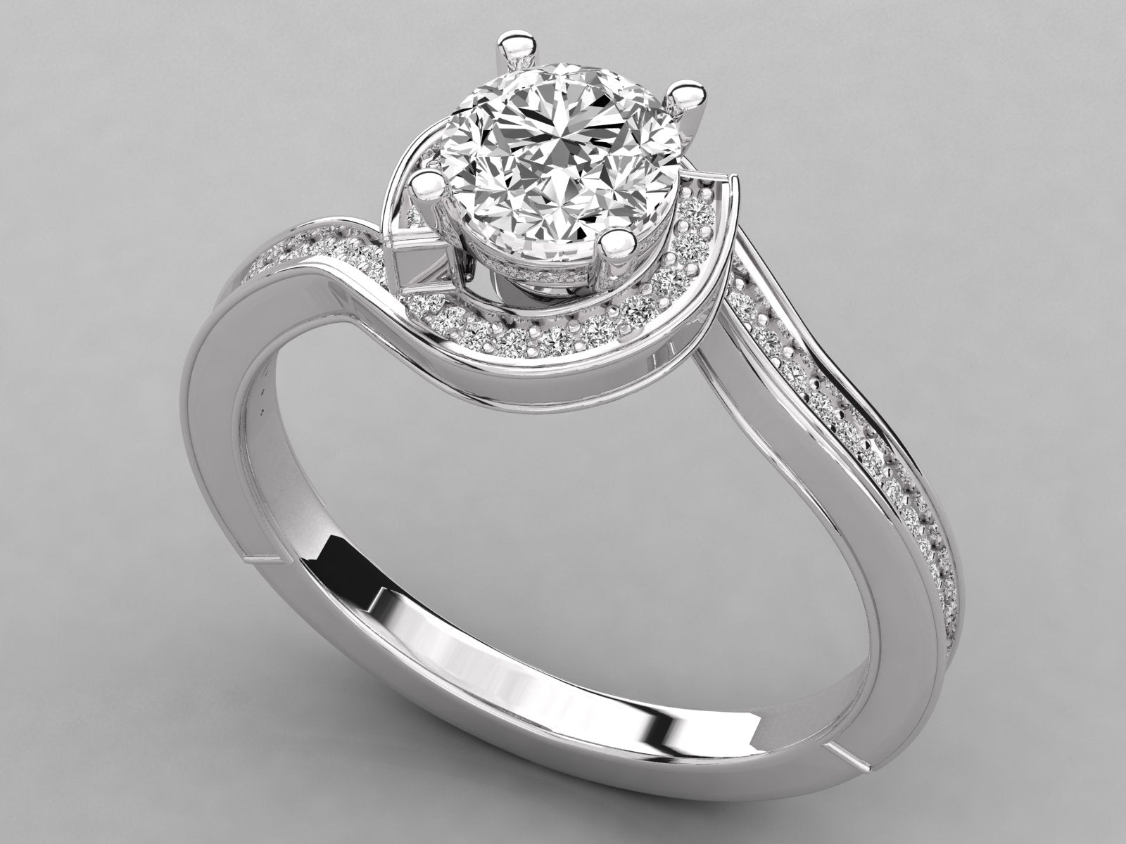 10K GOLD SOLITAIRE  LAB GROWN DIAMOND LADIES  RING.