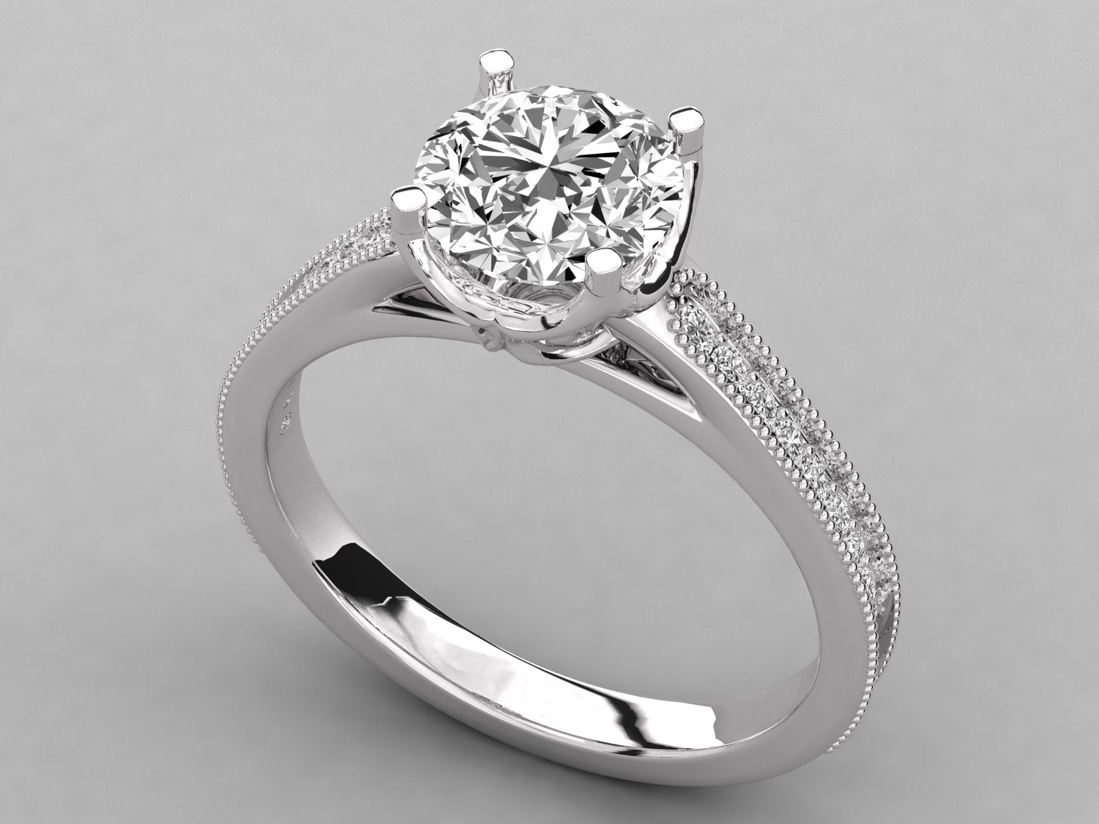 10K GOLD SOLITAIRE  LAB GROWN DIAMOND LADIES  RING.