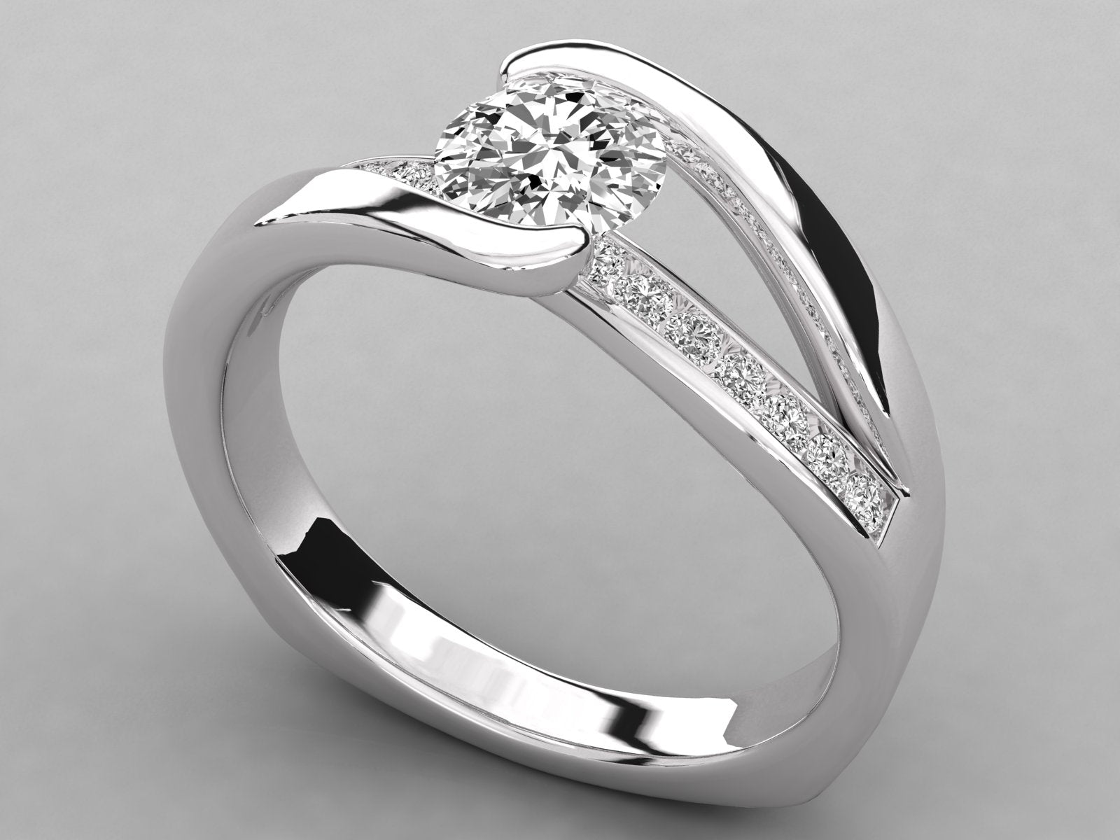 10K GOLD SOLITAIRE  LAB GROWN DIAMOND  BRILLIANT RING.