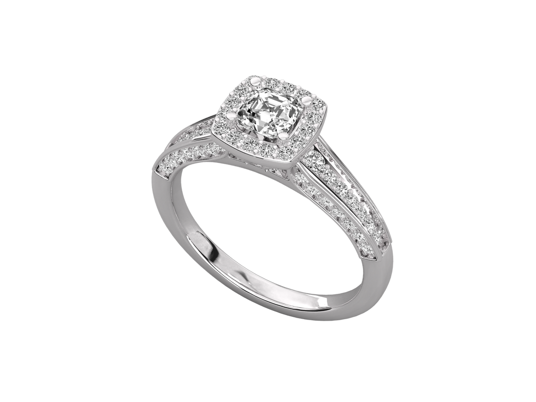 10K GOLD SOLITAIRE LAB GROWN DIAMOND LADIES  RING.