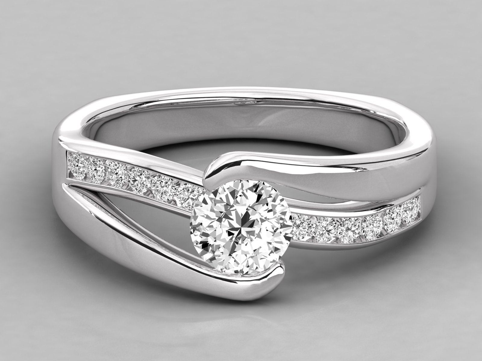 10K GOLD SOLITAIRE  LAB GROWN DIAMOND  BRILLIANT RING.