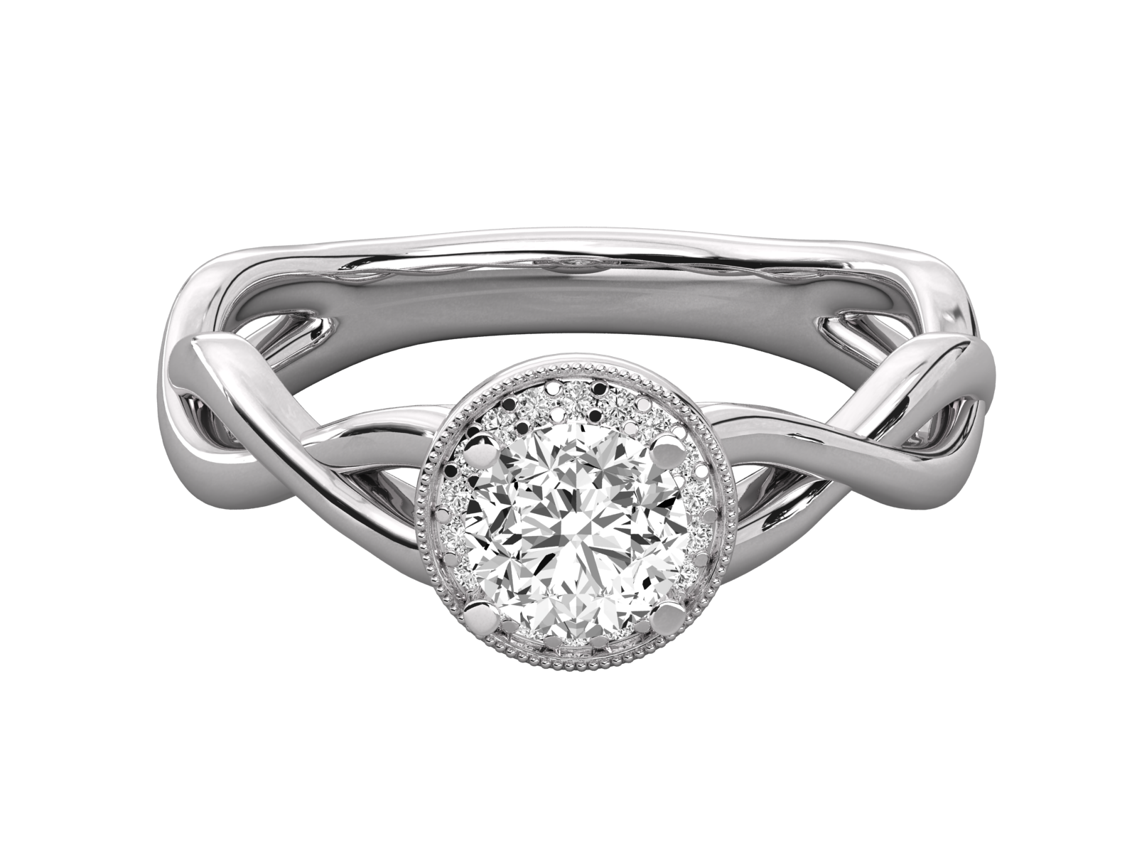 10K GOLD SOLITAIRE ROUND DIAMOND LADIES BRILLIANT RING.