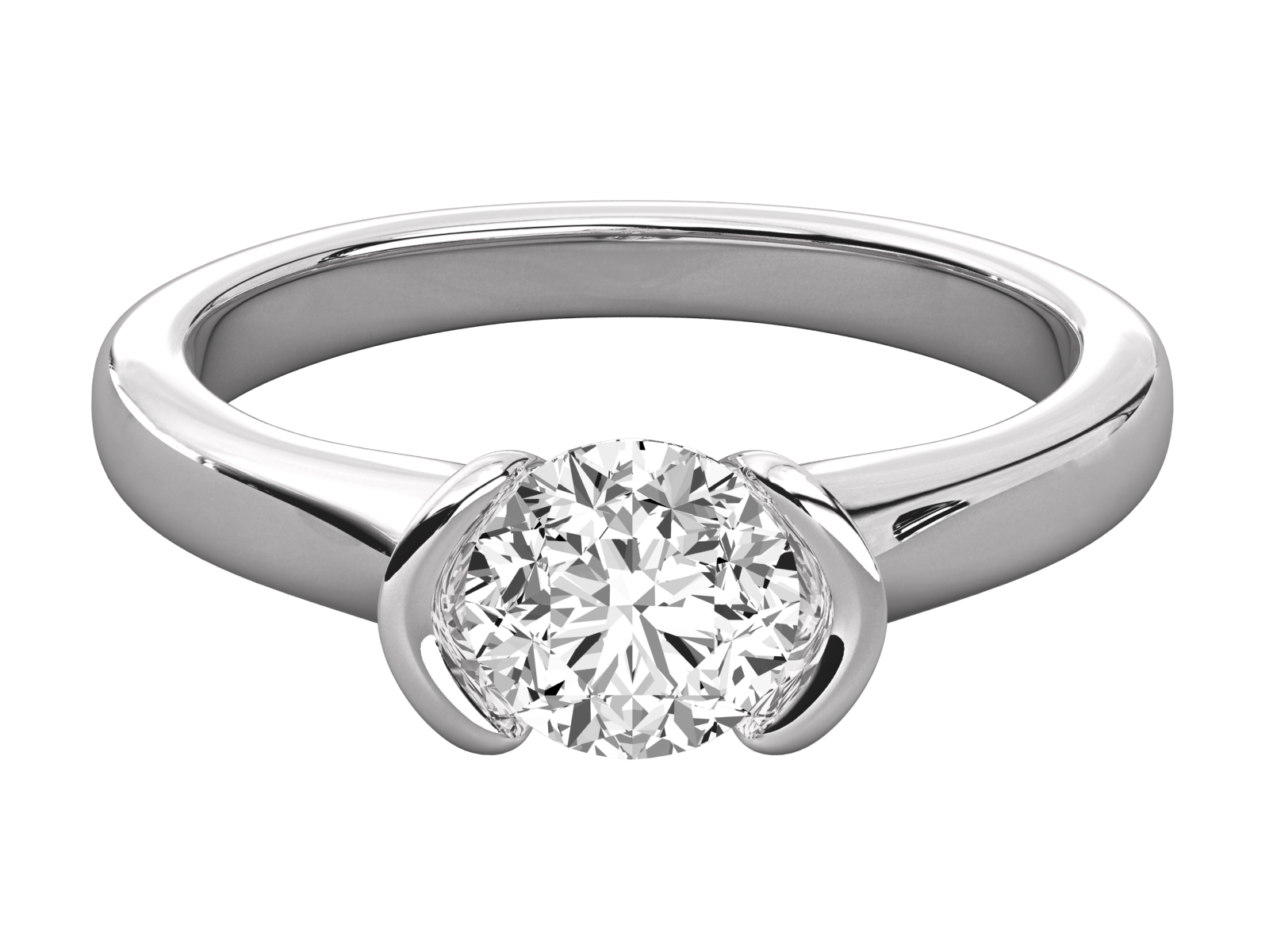 10K GOLD SOLITAIRE LAB GROWN DIAMOND LADIES  RING.