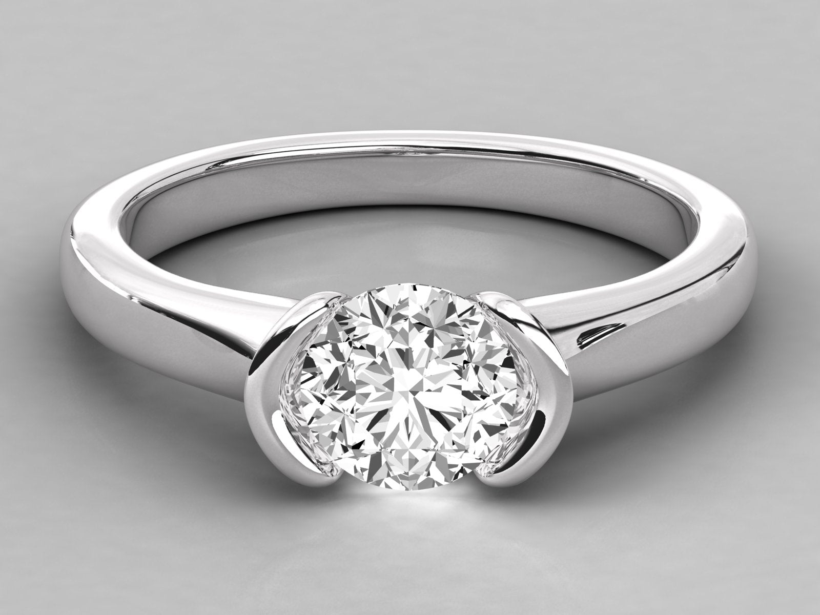 10K GOLD SOLITAIRE LAB GROWN DIAMOND LADIES  RING.