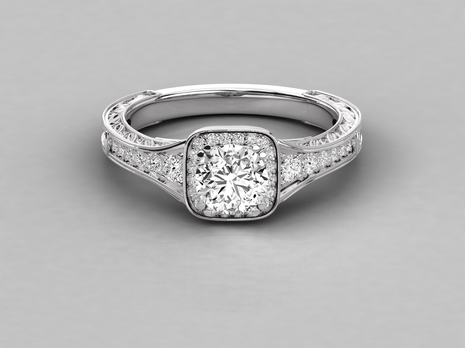 9K GOLD SOLITAIRE ROUND DIAMOND LADIES BRILLIANT RING.