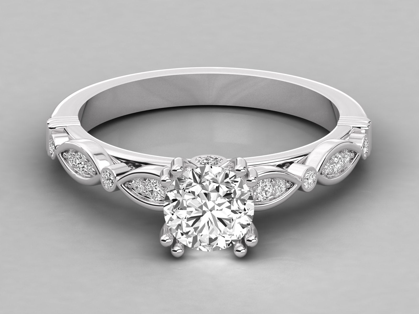 9K GOLD SOLITAIRE  LAB GROWN DIAMOND LADIES RING.