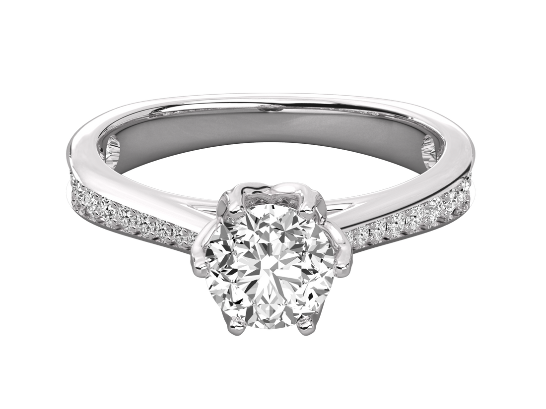 10K GOLD SOLITAIRE LAB GROWN DIAMOND LADIES  RING.