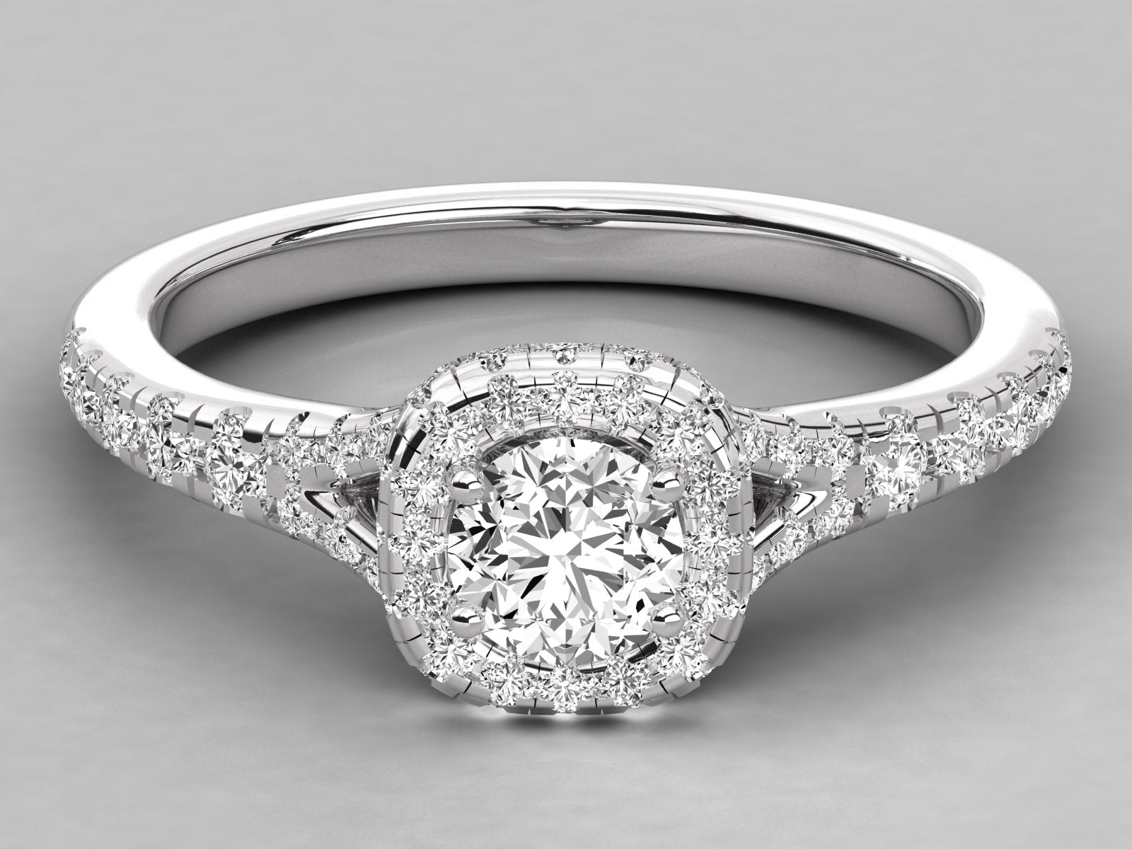 9K GOLD SOLITAIRE ROUND DIAMOND LADIES BRILLIANT RING.