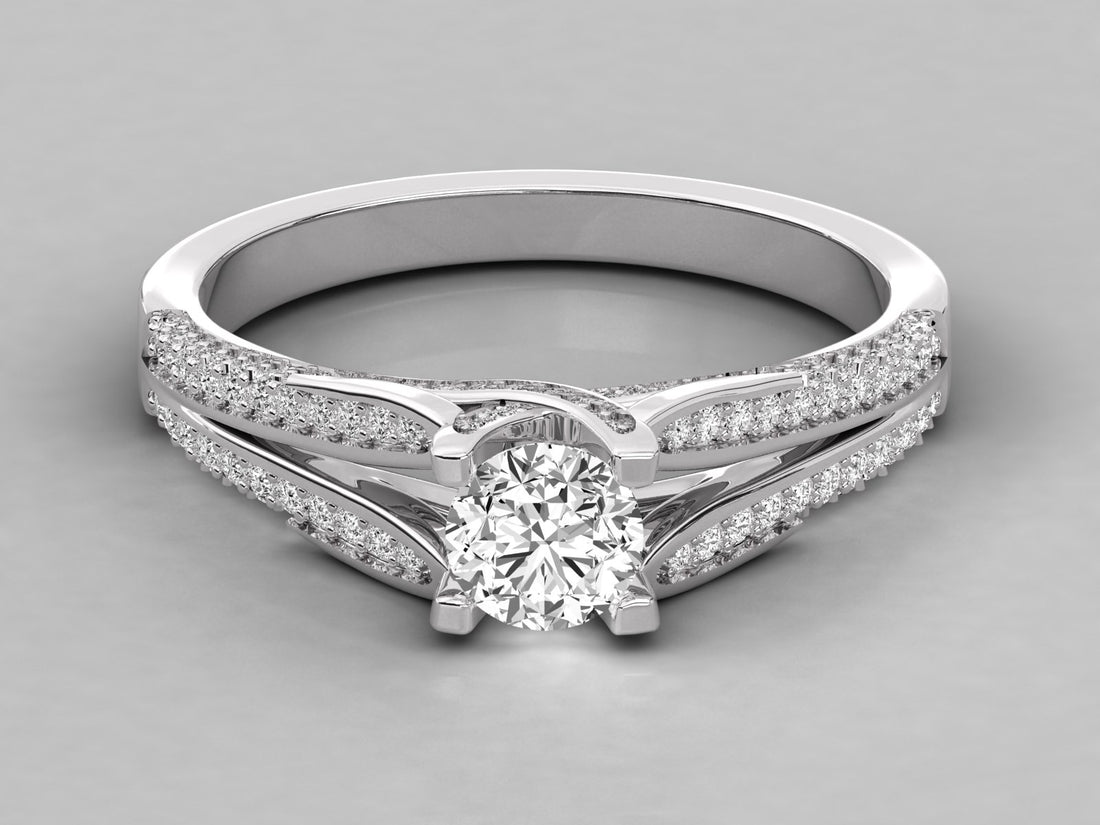 10K GOLD SOLITAIRE DIAMOND LADIES BRILLIANT RING.