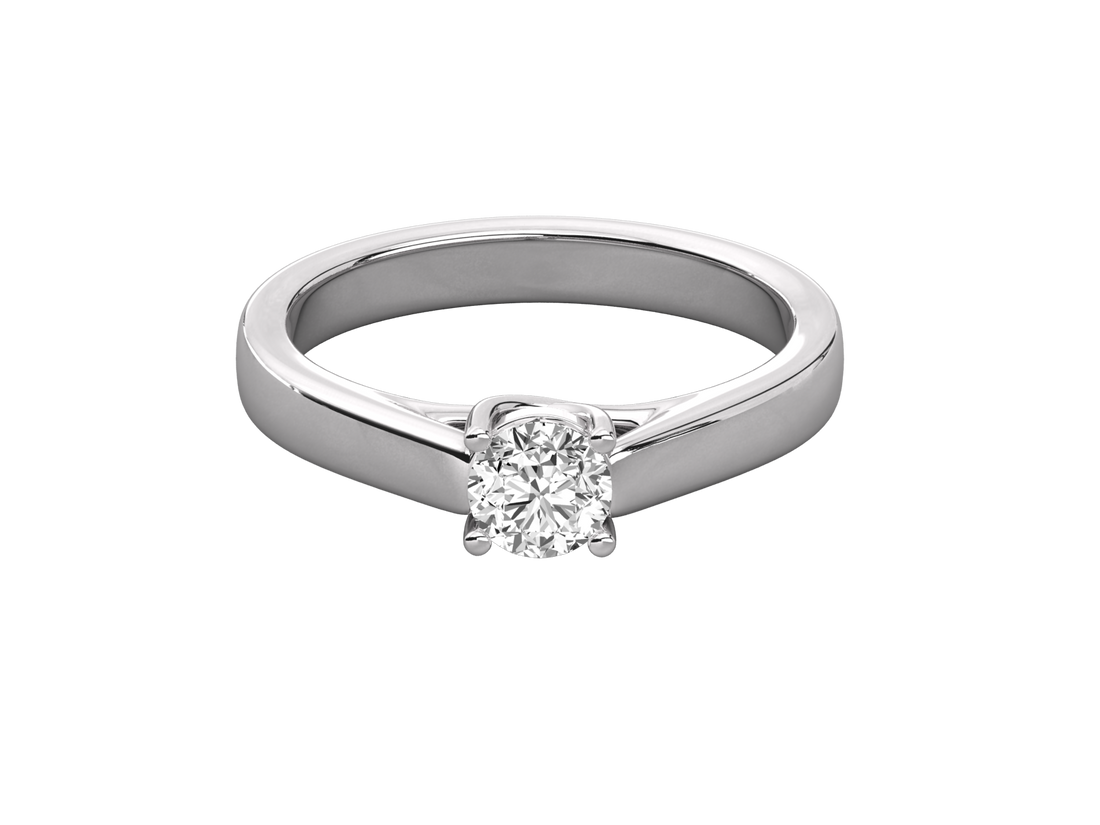10K GOLD SOLITAIRE DIAMOND  BRILLIANT RING.