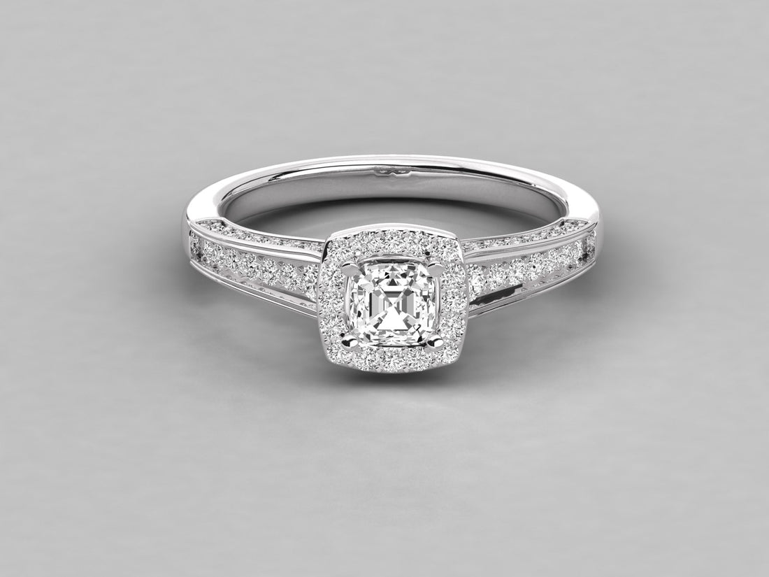 10K GOLD SOLITAIRE LAB GROWN DIAMOND LADIES  RING.