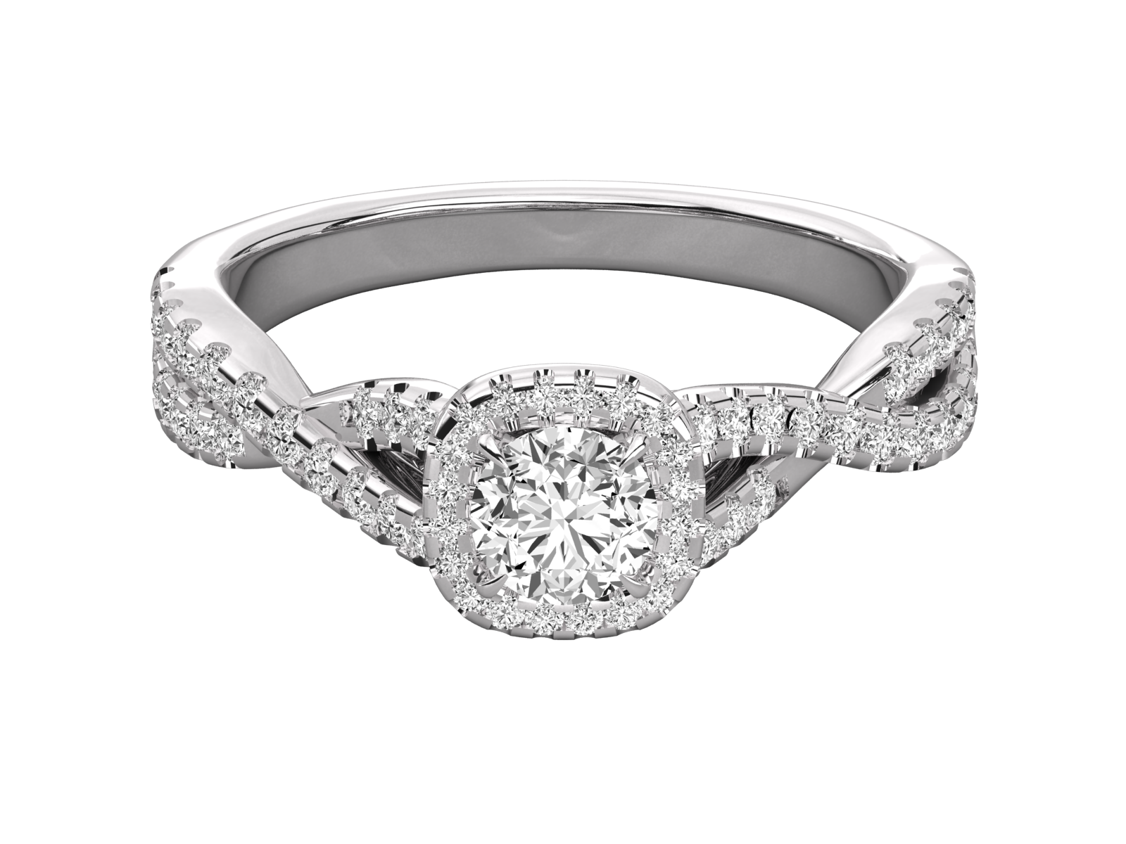 9K GOLD SOLITAIRE ROUND CUT LAB GROWN DIAMOND LADIES BRILLIANT RING.