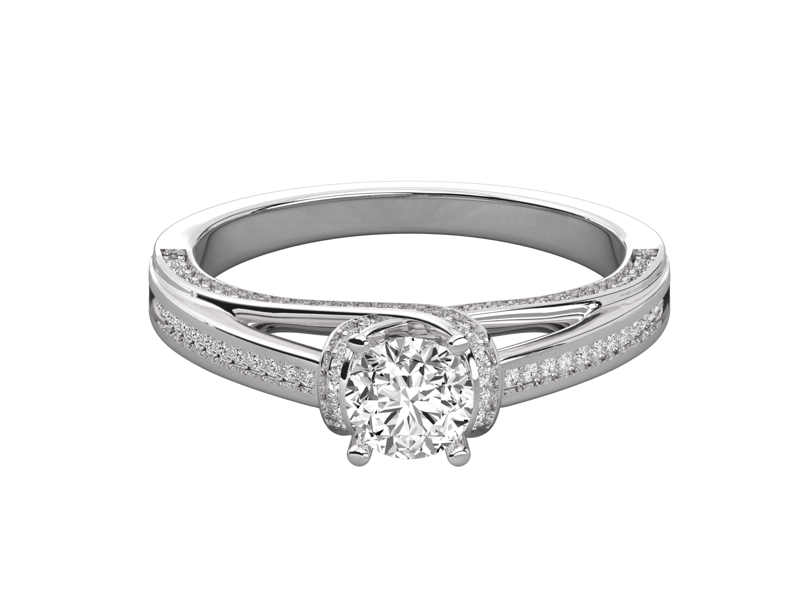 14K GOLD SOLITAIRE ROUND CUT LAB GROWN DIAMOND LADIES BRILLIANT RING.
