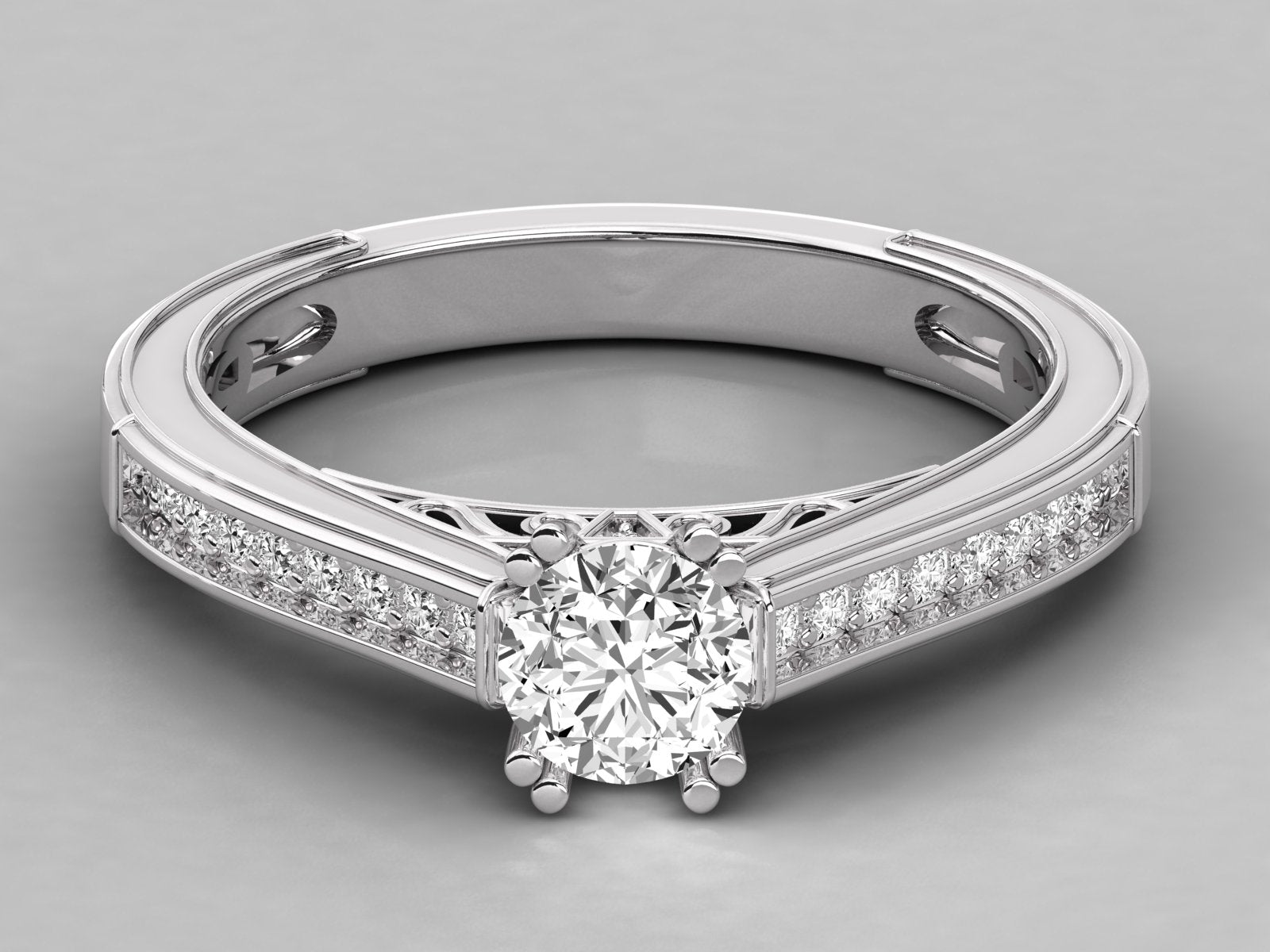 9K GOLD SOLITAIRE LAB GROWN DIAMOND LADIES  RING.
