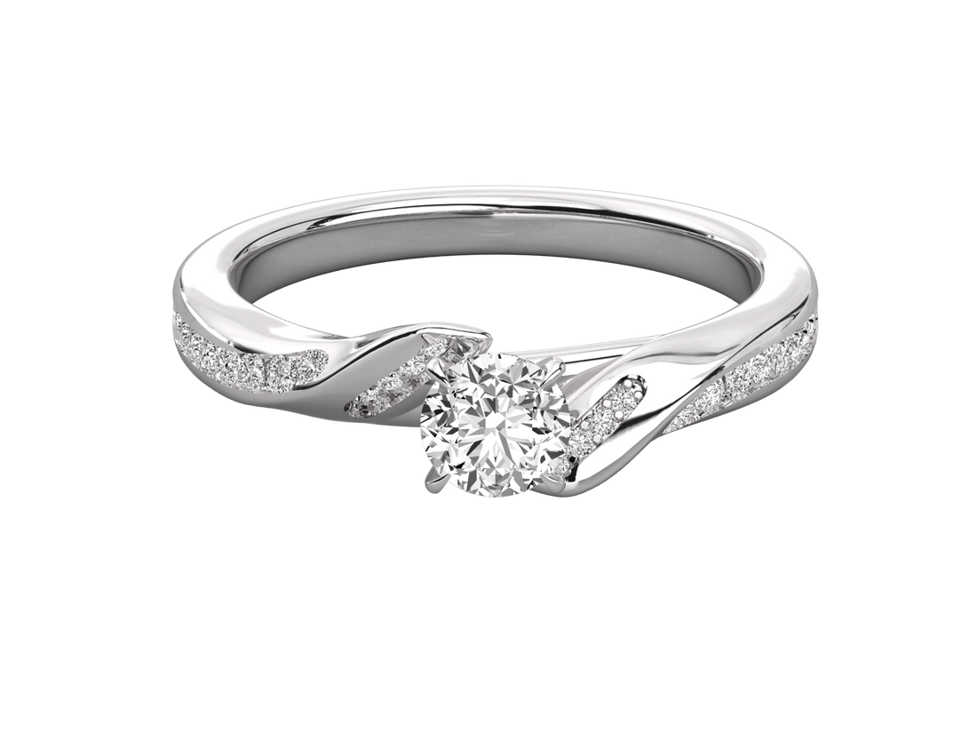 10K GOLD SOLITAIRE LAB GROWN DIAMOND LADIES  RING.