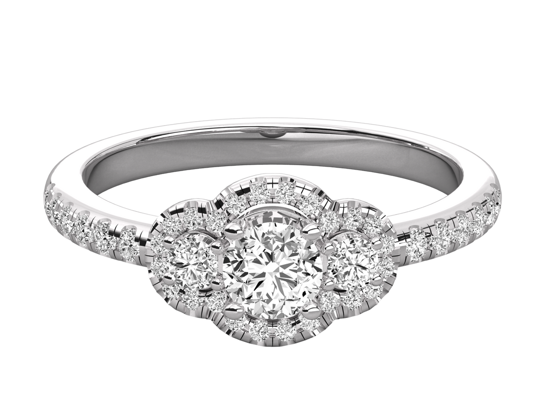 10K GOLD SOLITAIRE LAB GROWN DIAMOND LADIES RING.