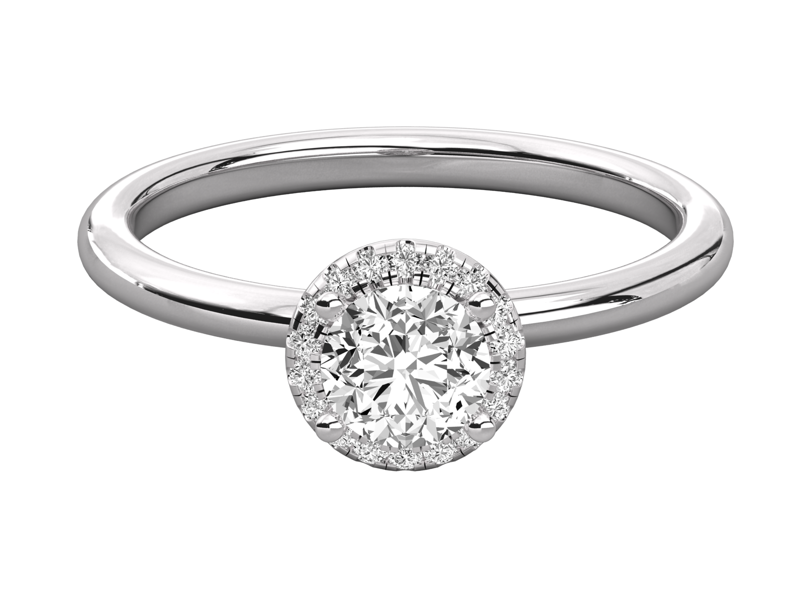 9K GOLD SOLITAIRE ROUND DIAMOND LADIES BRILLIANT RING.
