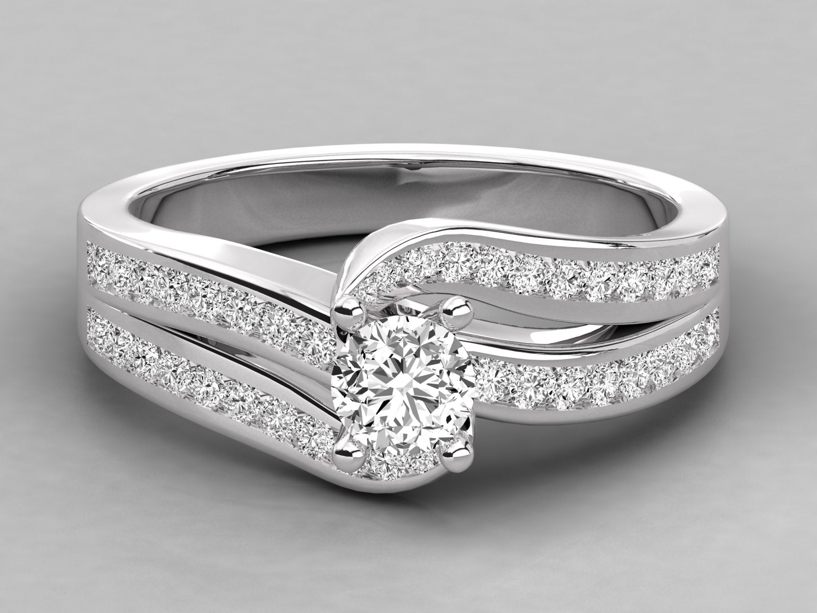 9K GOLD SOLITAIRE LAB GROWN DIAMOND  BRILLIANT RING.