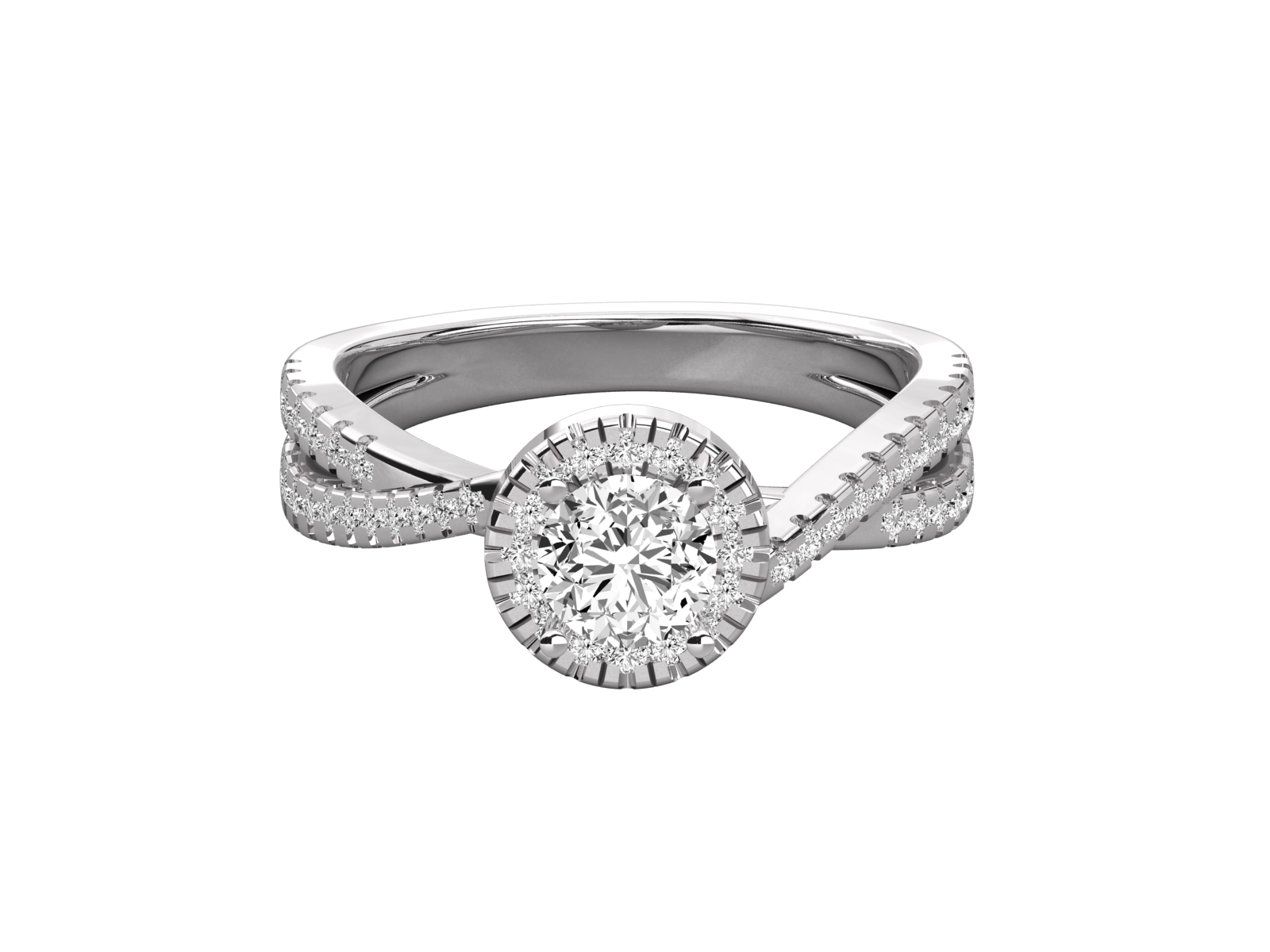9K GOLD SOLITAIRE ROUND CUT LAB GROWN DIAMOND LADIES BRILLIANT RING.