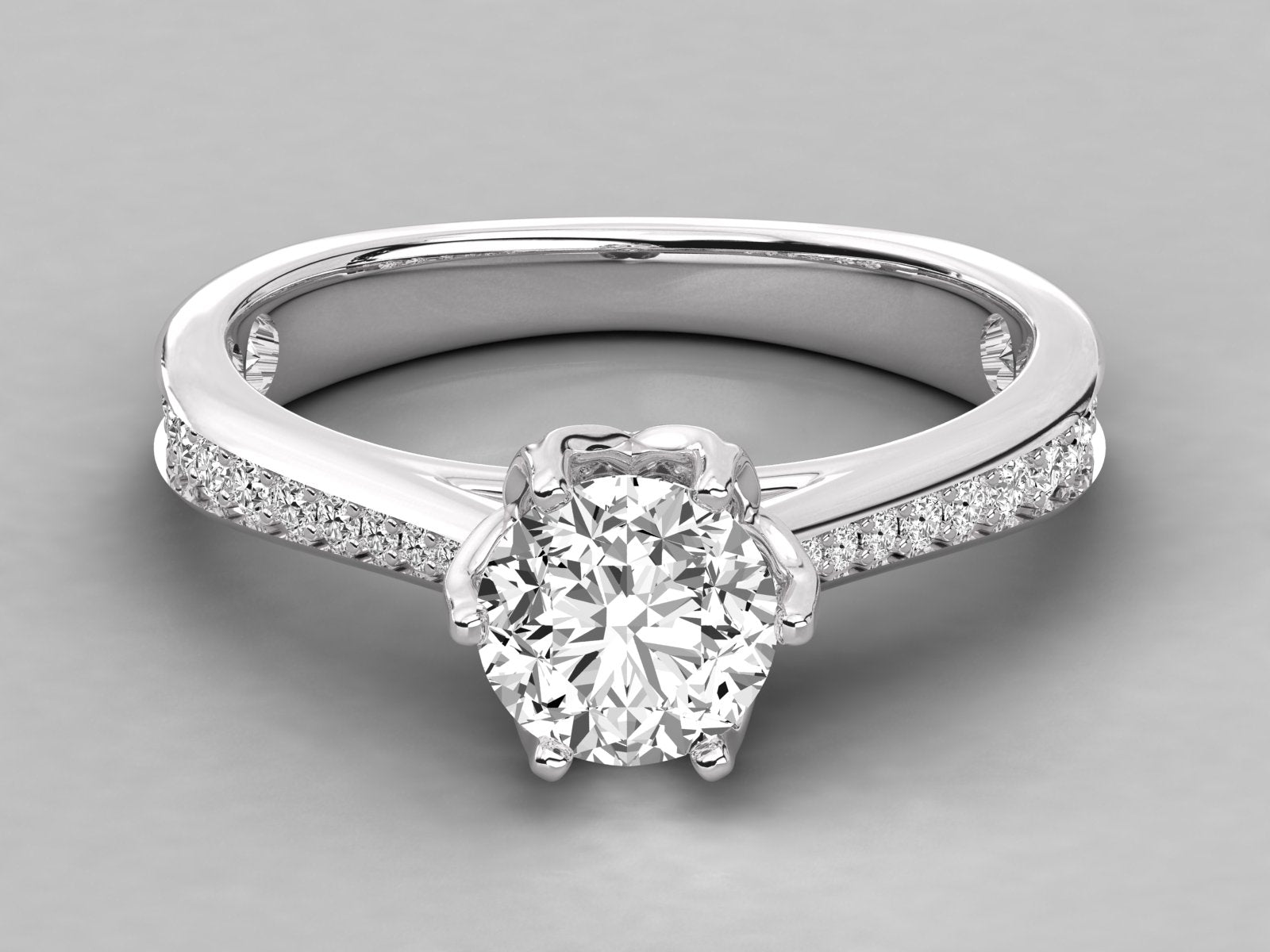 10K GOLD SOLITAIRE LAB GROWN DIAMOND LADIES  RING.