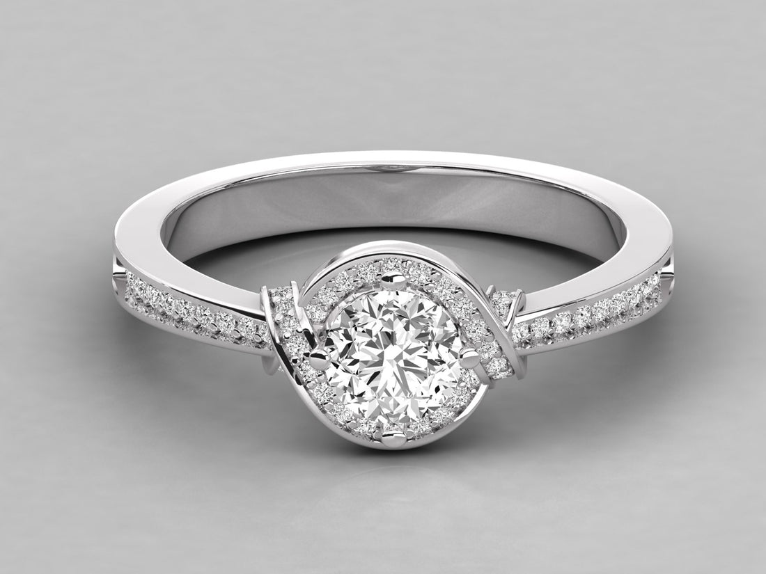 9K GOLD SOLITAIRE DIAMOND LADIES  RING.