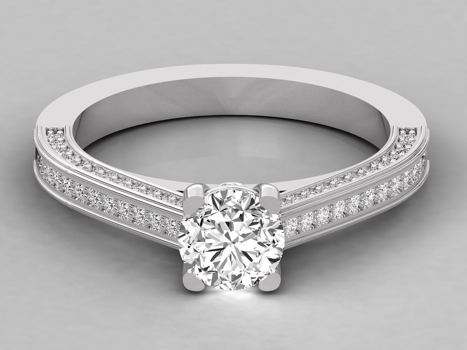 10K GOLD SOLITAIRE  LAB GROWN DIAMOND LADIES RING.