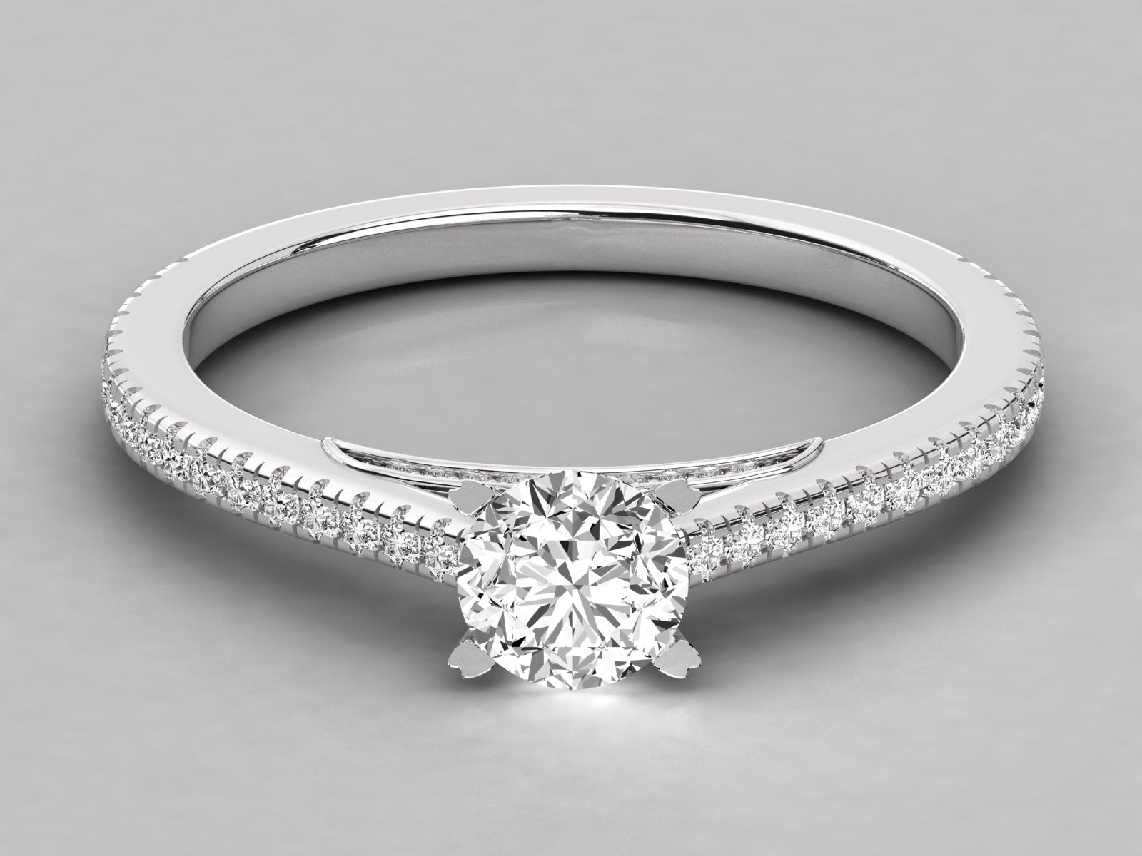 10K GOLD SOLITAIRE LAB GROWN DIAMOND LADIES RING.