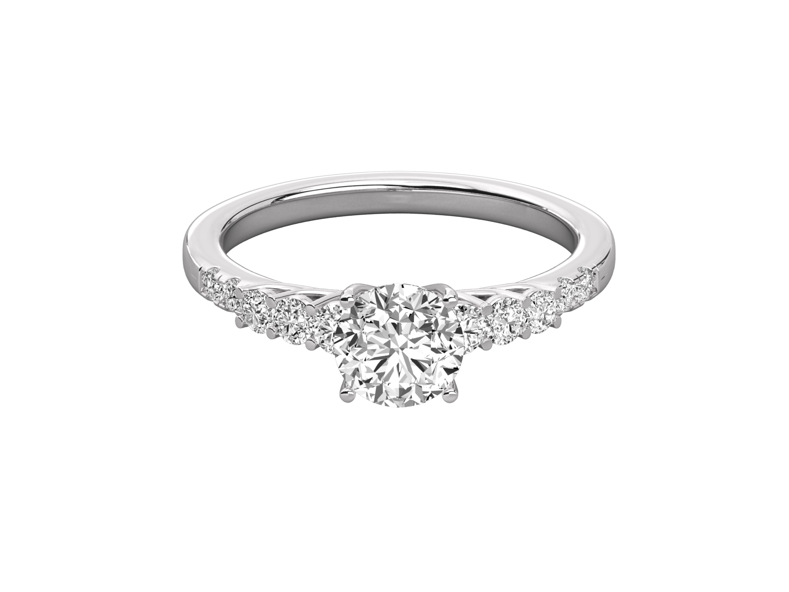9K GOLD SOLITAIRE  LAB GROWN DIAMOND LADIES BRILLIANT RING.