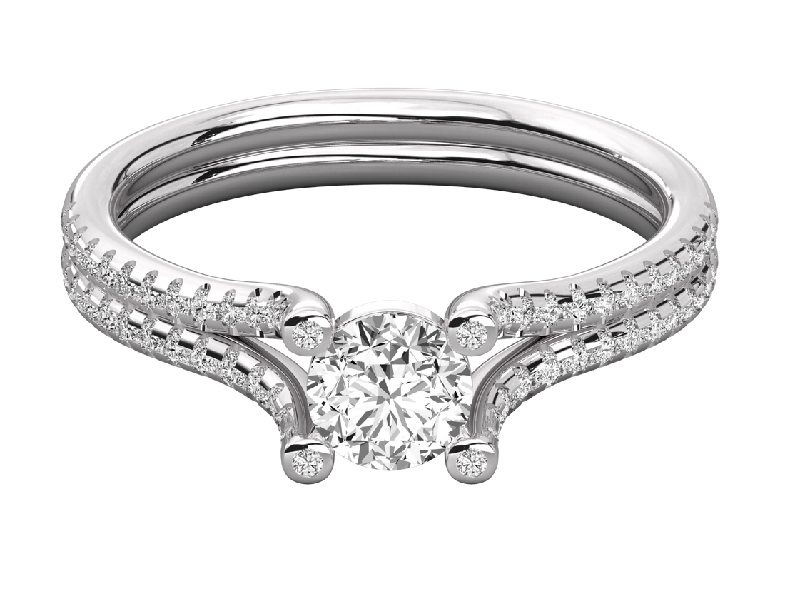 10K GOLD SOLITAIRE LAB GROWN DIAMOND LADIES  RING.