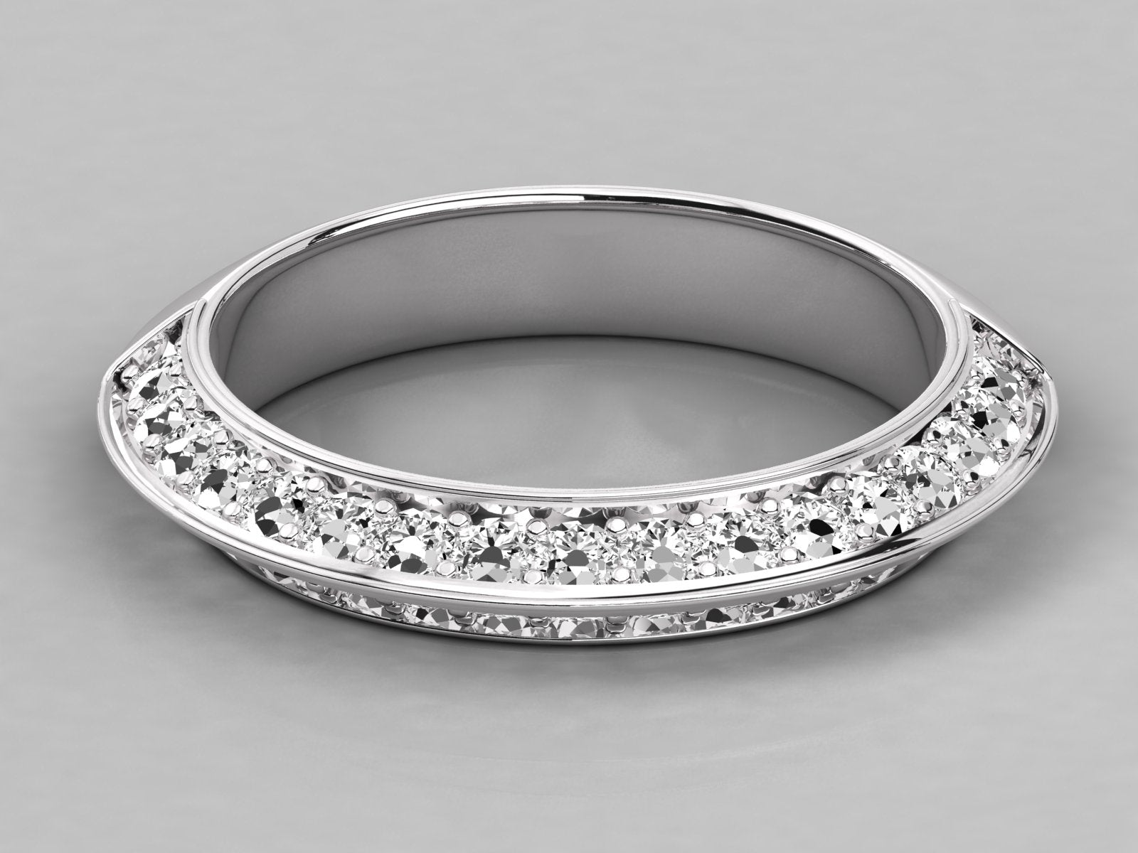 10K GOLD  LAB GROWN DIAMOND LADIES BAND RING.