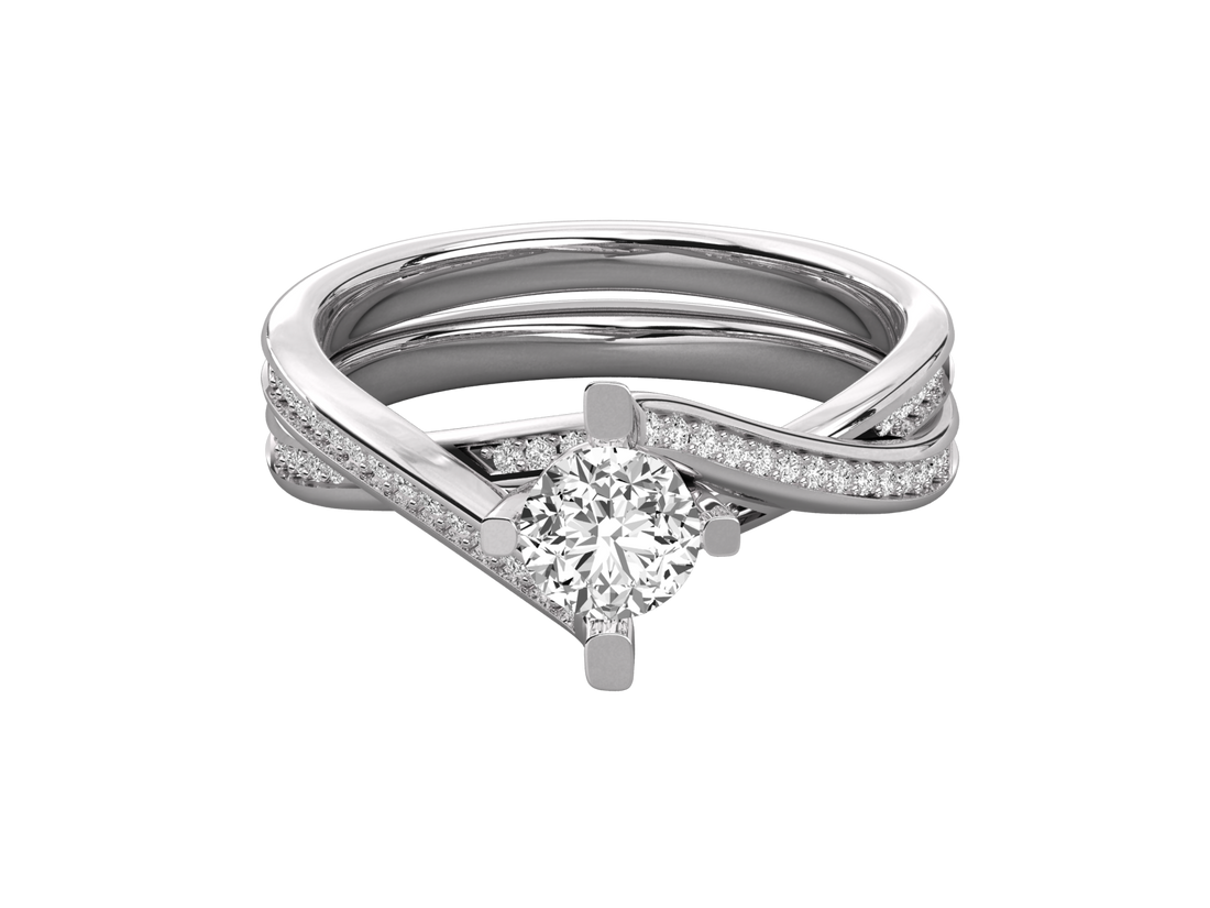 10K GOLD SOLITAIRE LAB GROWN DIAMOND  BRILLIANT RING.