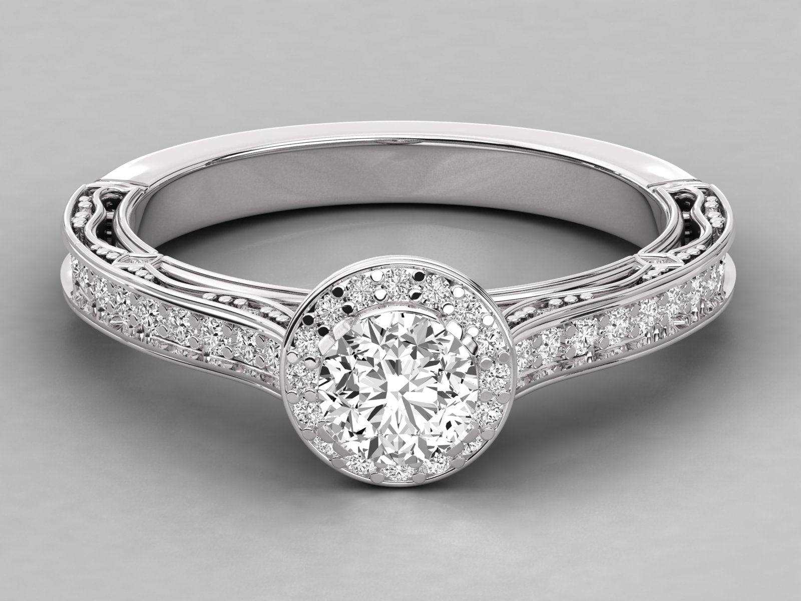 9K GOLD SOLITAIRE LAB GROWN DIAMOND LADIES  RING.