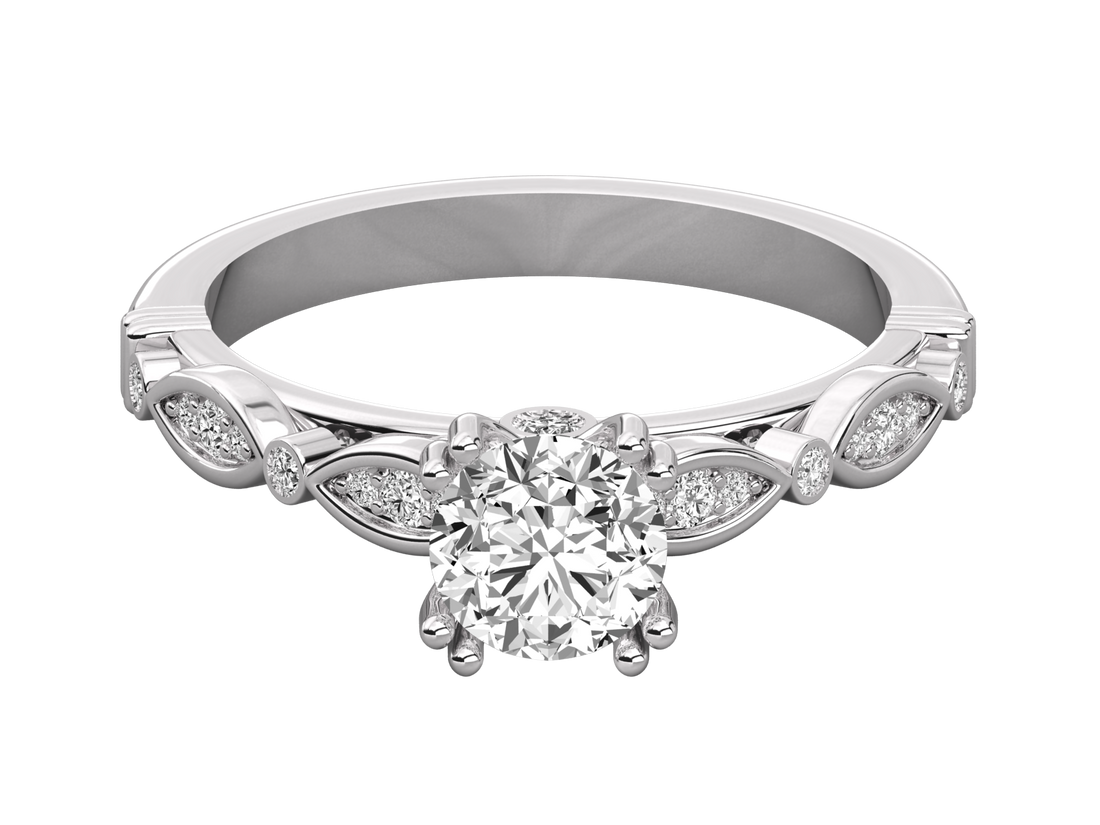 9K GOLD SOLITAIRE  LAB GROWN DIAMOND LADIES RING.