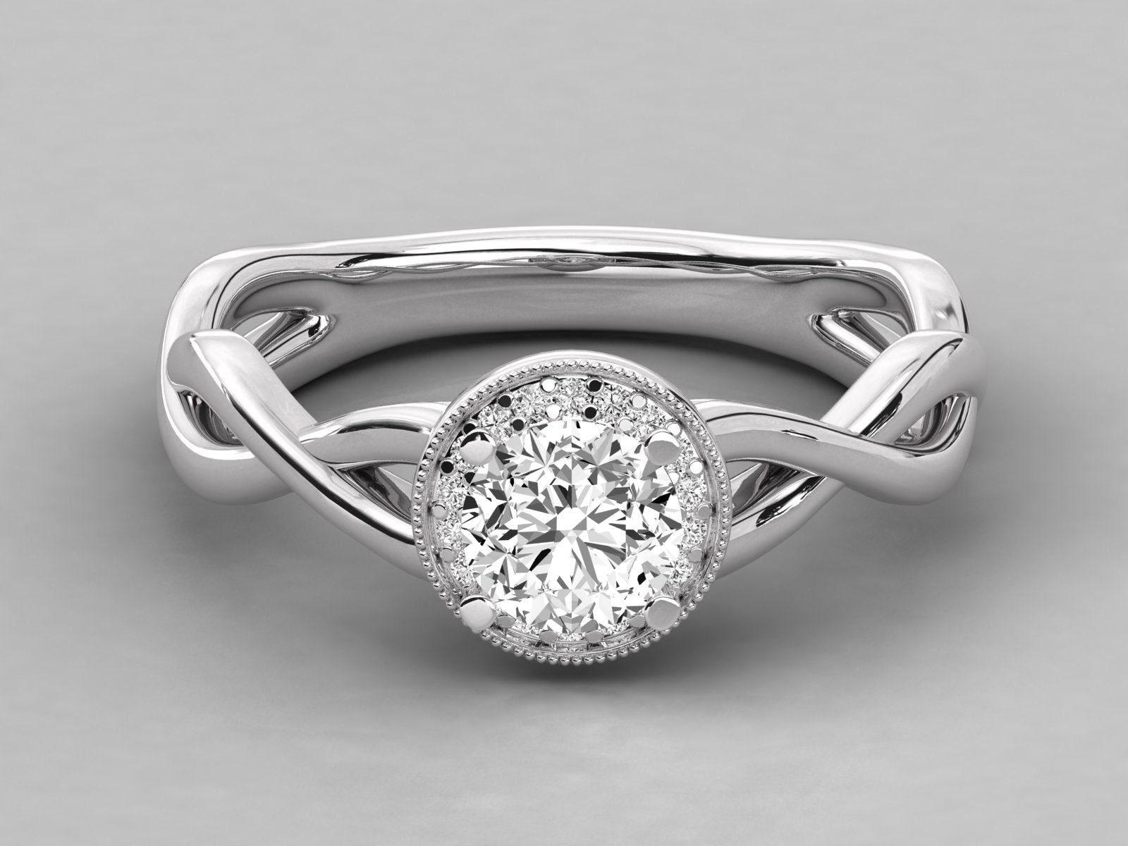10K GOLD SOLITAIRE ROUND DIAMOND LADIES BRILLIANT RING.