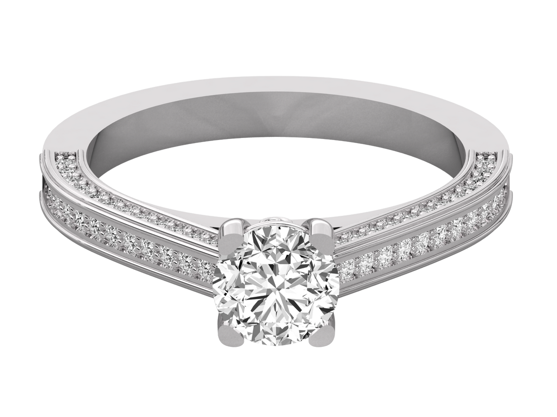 10K GOLD SOLITAIRE  LAB GROWN DIAMOND LADIES RING.