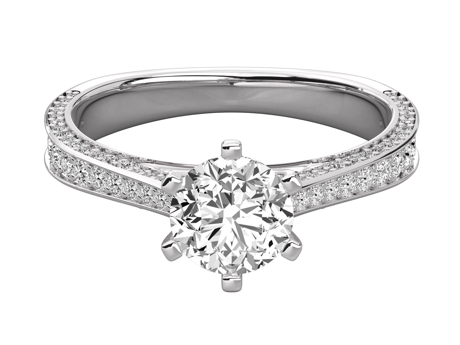 9K GOLD SOLITAIRE ROUND CUT LAB GROWN DIAMOND LADIES BRILLIANT RING.