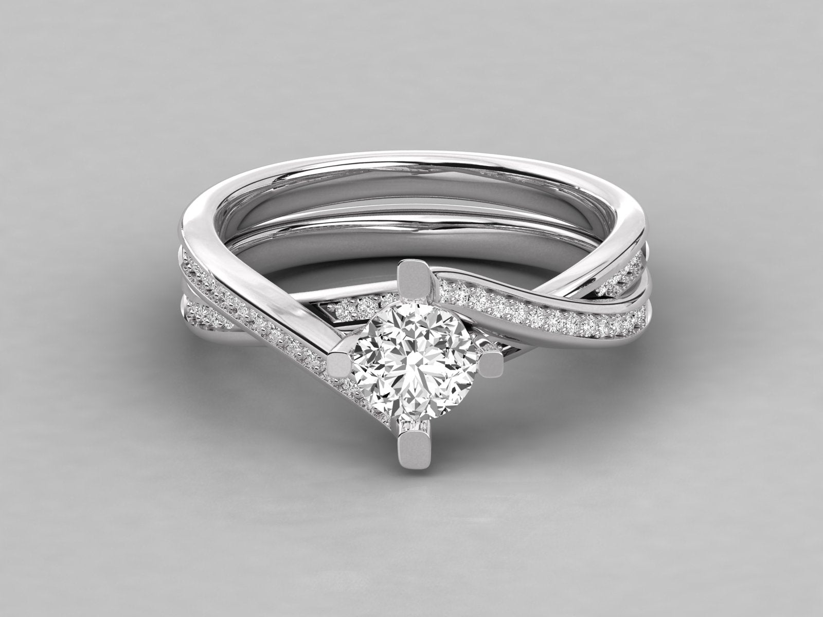 10K GOLD SOLITAIRE LAB GROWN DIAMOND  BRILLIANT RING.