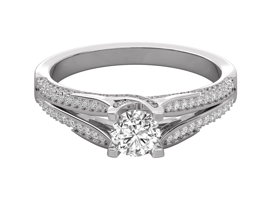 10K GOLD SOLITAIRE DIAMOND LADIES BRILLIANT RING.