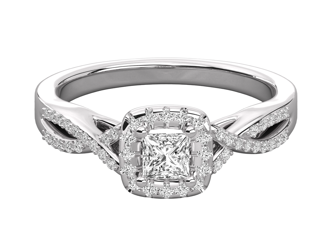 10K GOLD SOLITAIRE  LAB GROWN DIAMOND LADIES BRILLIANT RING.