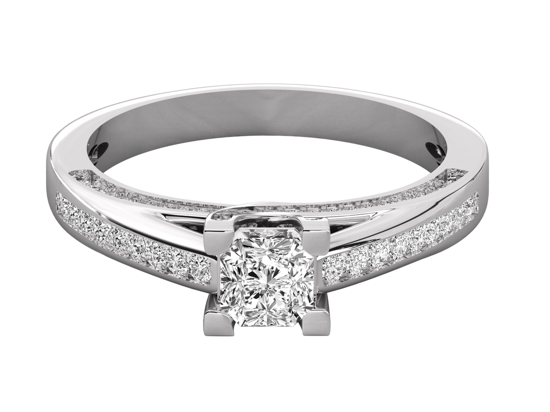 10K GOLD SOLITAIRE  LAB GROWN DIAMOND LADIES RING.