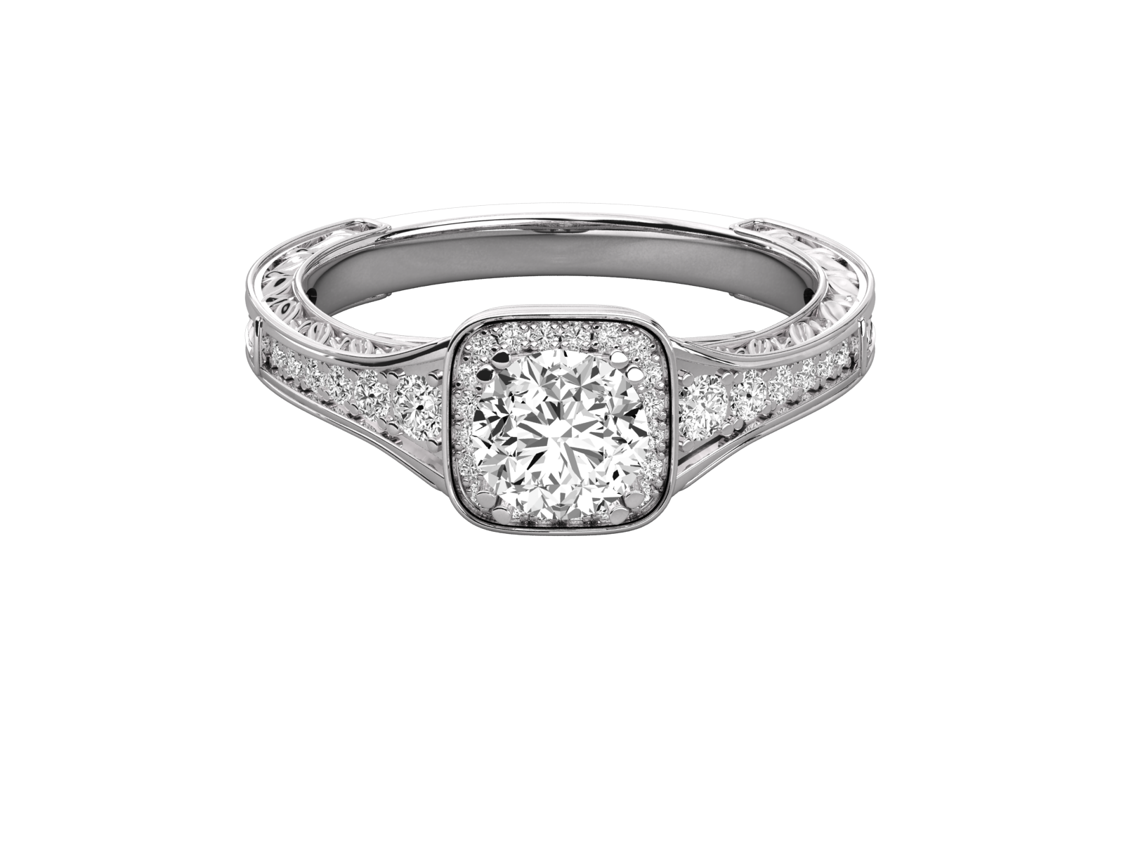 9K GOLD SOLITAIRE ROUND DIAMOND LADIES BRILLIANT RING.